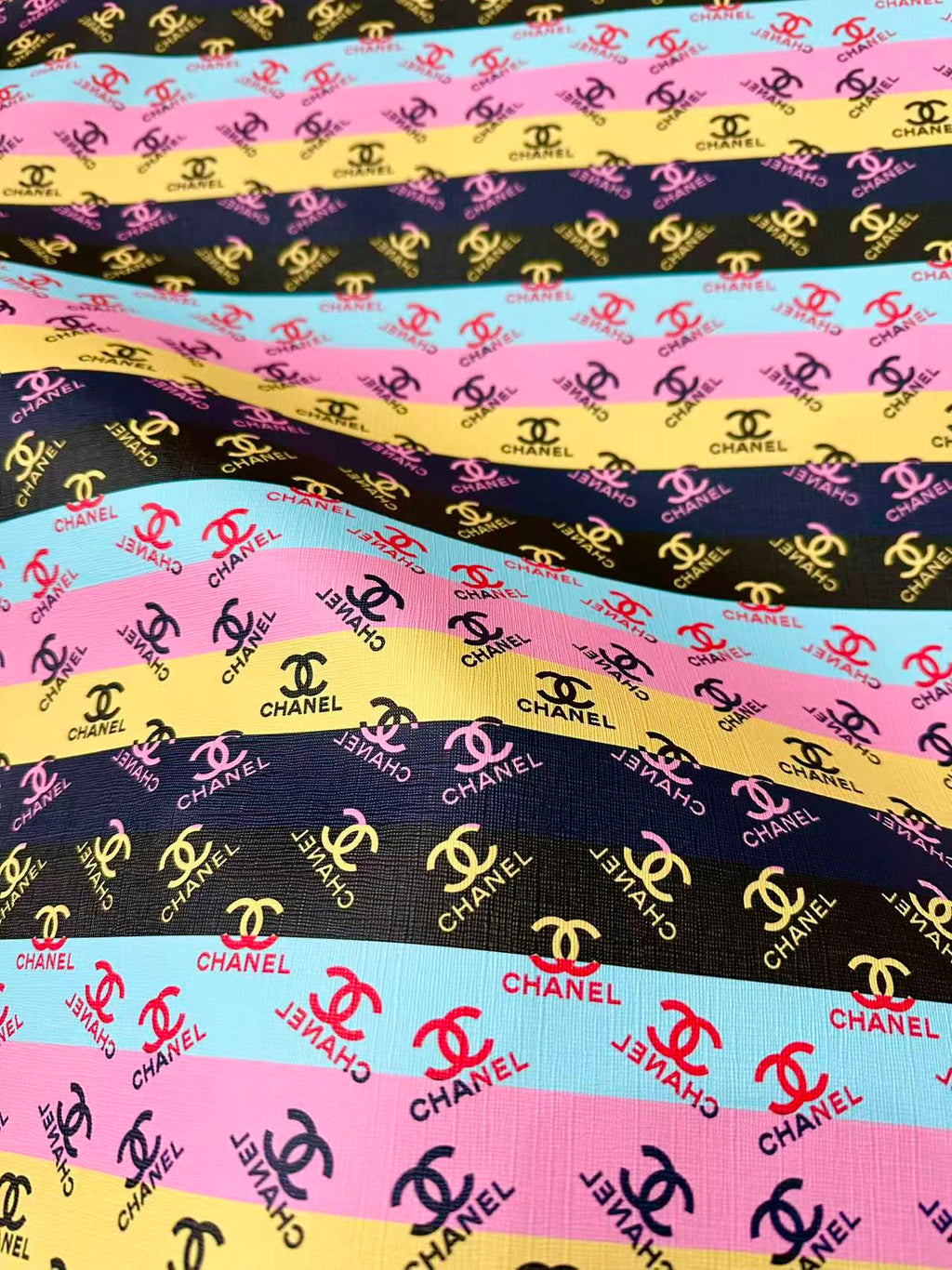 Craft Colorful Chanel Design Leather Fabric For Handmade Sneaker ,Upholstery ,Bag Goods By Yard