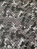 Fashion Gucci With Camouflage Leather Fabric For Handmade Shoes, Upholstery Goods By Yard(Gray)