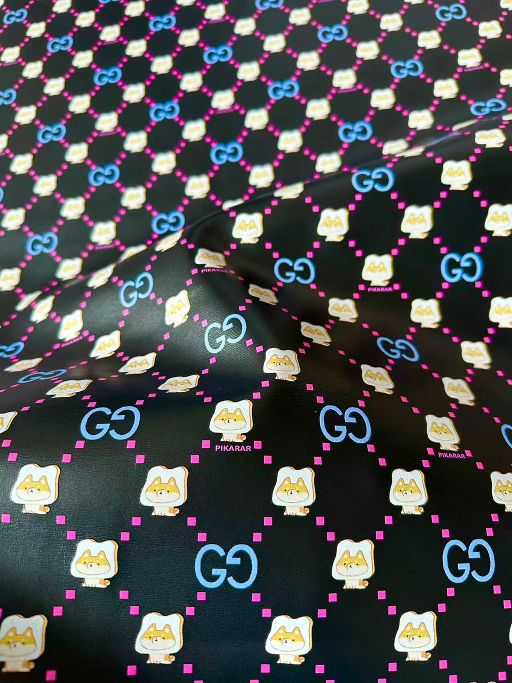 New Gucci With PIKARAR DOG Leather Fabric For Handmade Bag,Sneaker Upholstery Goods By Yard