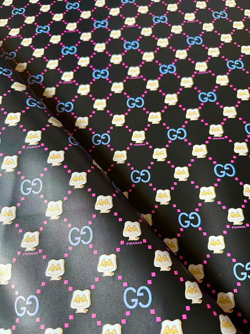 New Gucci With PIKARAR DOG Leather Fabric For Handmade Bag,Sneaker Upholstery Goods By Yard