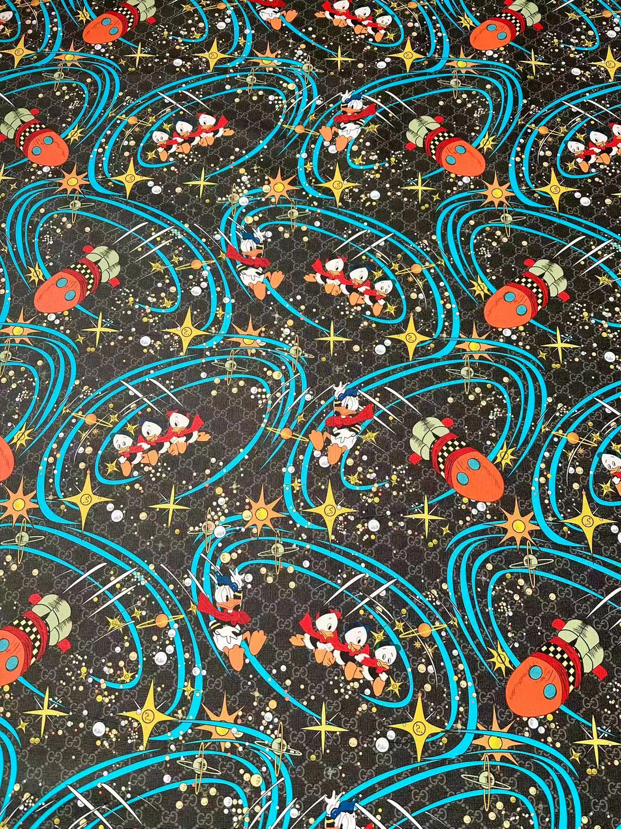 Classic Gucci Leather Case Fabric,Handmade Bag, Shoes Leather, Joint Disney Donald Duck (Black)