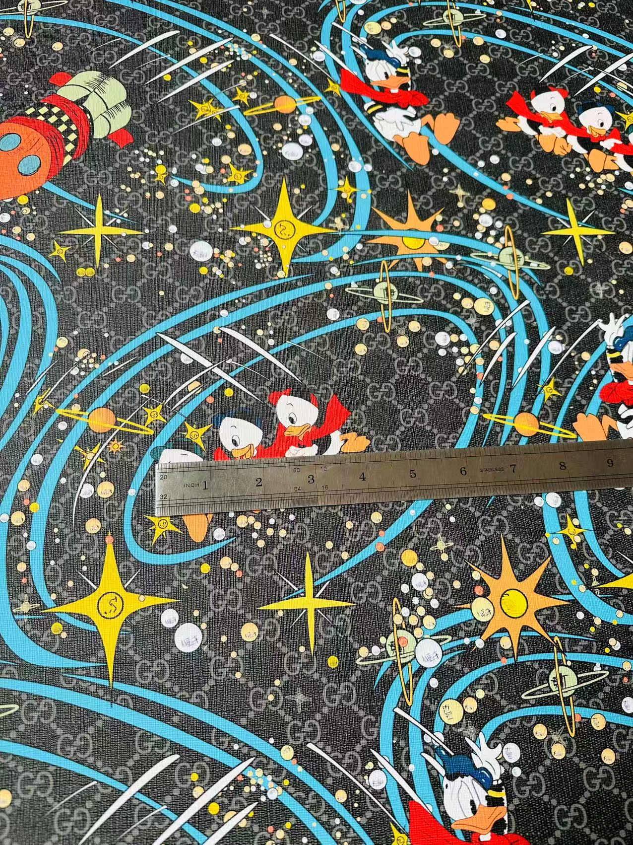 Classic Gucci Leather Case Fabric,Handmade Bag, Shoes Leather, Joint Disney Donald Duck (Black)