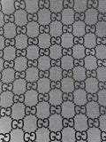 Classic 2.3 Inch Canvas Jacquard Cloth Fabric, GG Fabric,Handmade Clothing ,Fashion Sewing DIY Bags Fabric Shoes Fabric Hat Fabric Gucci Design By Yards (Gray)