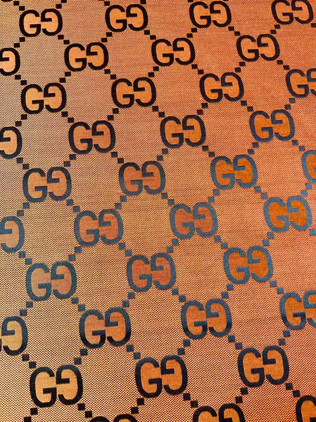 Classic 2.3 Inch Canvas Jacquard Cloth Fabric, GG Fabric,Handmade Clothing ,Fashion Sewing DIY Bags Fabric Shoes Fabric Hat Fabric Gucci Design By Yards (Orange)