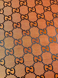 Classic 2.3 Inch Canvas Jacquard Cloth Fabric, GG Fabric,Handmade Clothing ,Fashion Sewing DIY Bags Fabric Shoes Fabric Hat Fabric Gucci Design By Yards (Orange)
