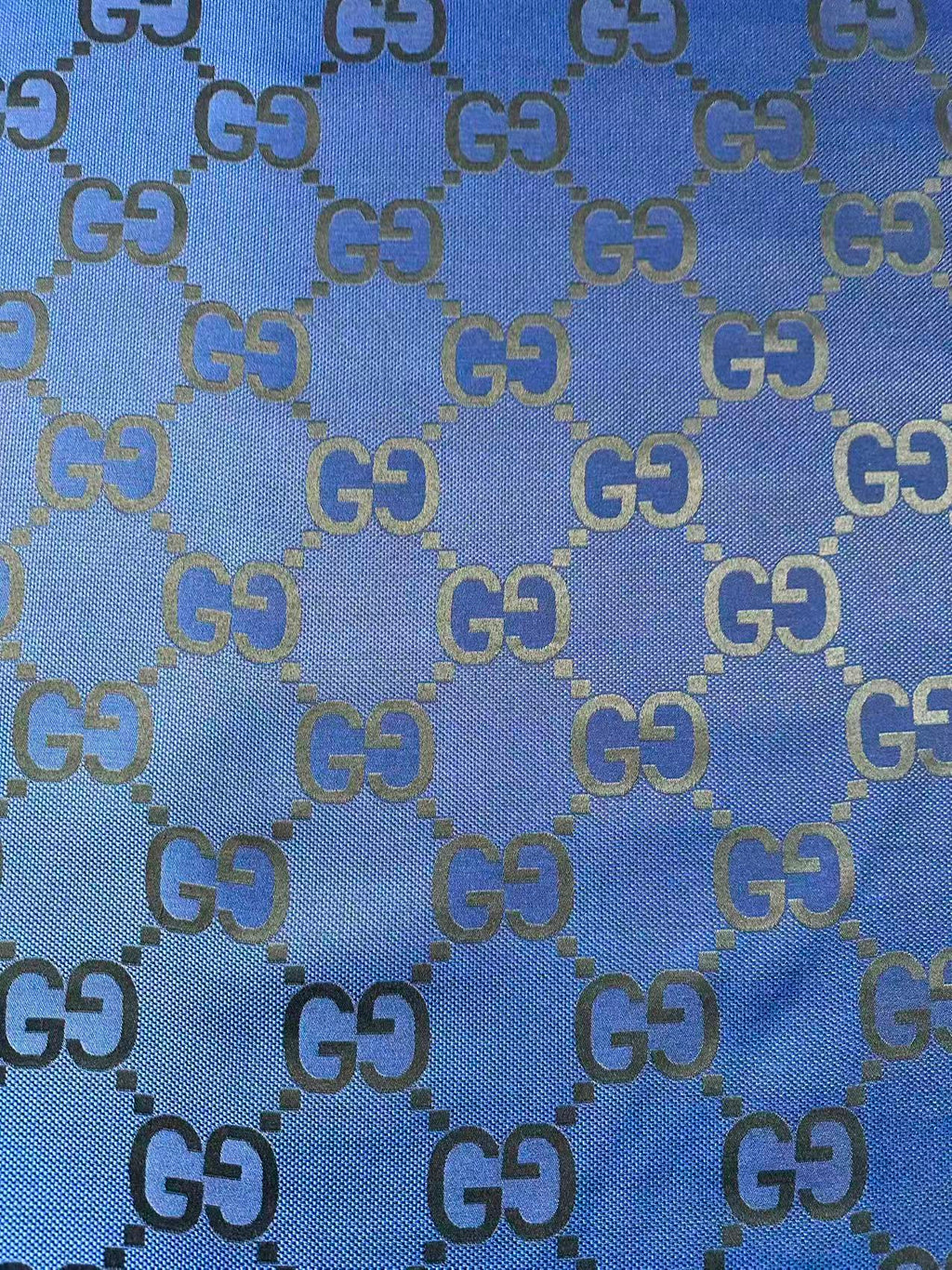 Classic 2.3 Inch Canvas Jacquard Cloth Fabric, GG Fabric,Handmade Clothing ,Fashion Sewing DIY Bags Fabric Shoes Fabric Hat Fabric Gucci Design By Yards (Navy Blue)
