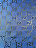 Classic 2.3 Inch Canvas Jacquard Cloth Fabric, GG Fabric,Handmade Clothing ,Fashion Sewing DIY Bags Fabric Shoes Fabric Hat Fabric Gucci Design By Yards (Navy Blue)