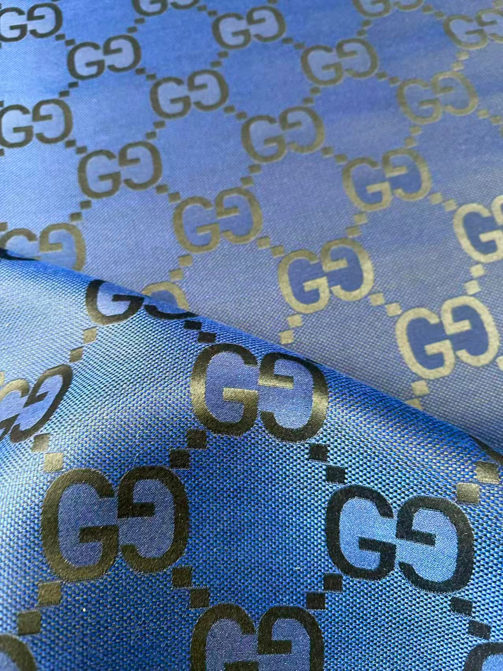 Classic 2.3 Inch Canvas Jacquard Cloth Fabric, GG Fabric,Handmade Clothing ,Fashion Sewing DIY Bags Fabric Shoes Fabric Hat Fabric Gucci Design By Yards (Navy Blue)