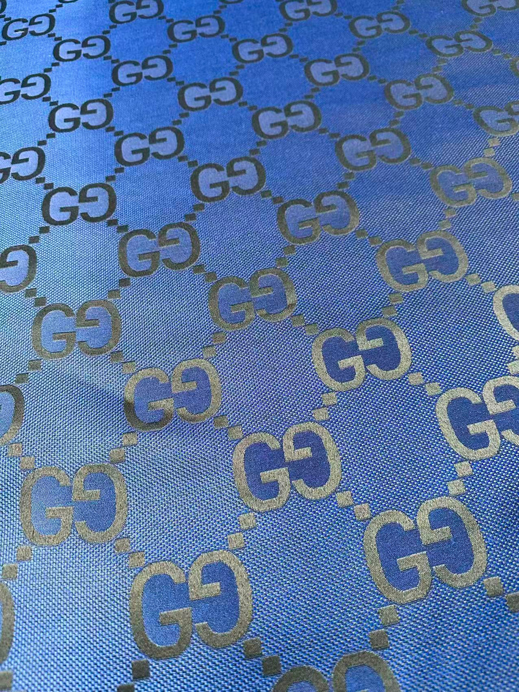 Classic 2.3 Inch Canvas Jacquard Cloth Fabric, GG Fabric,Handmade Clothing ,Fashion Sewing DIY Bags Fabric Shoes Fabric Hat Fabric Gucci Design By Yards (Navy Blue)