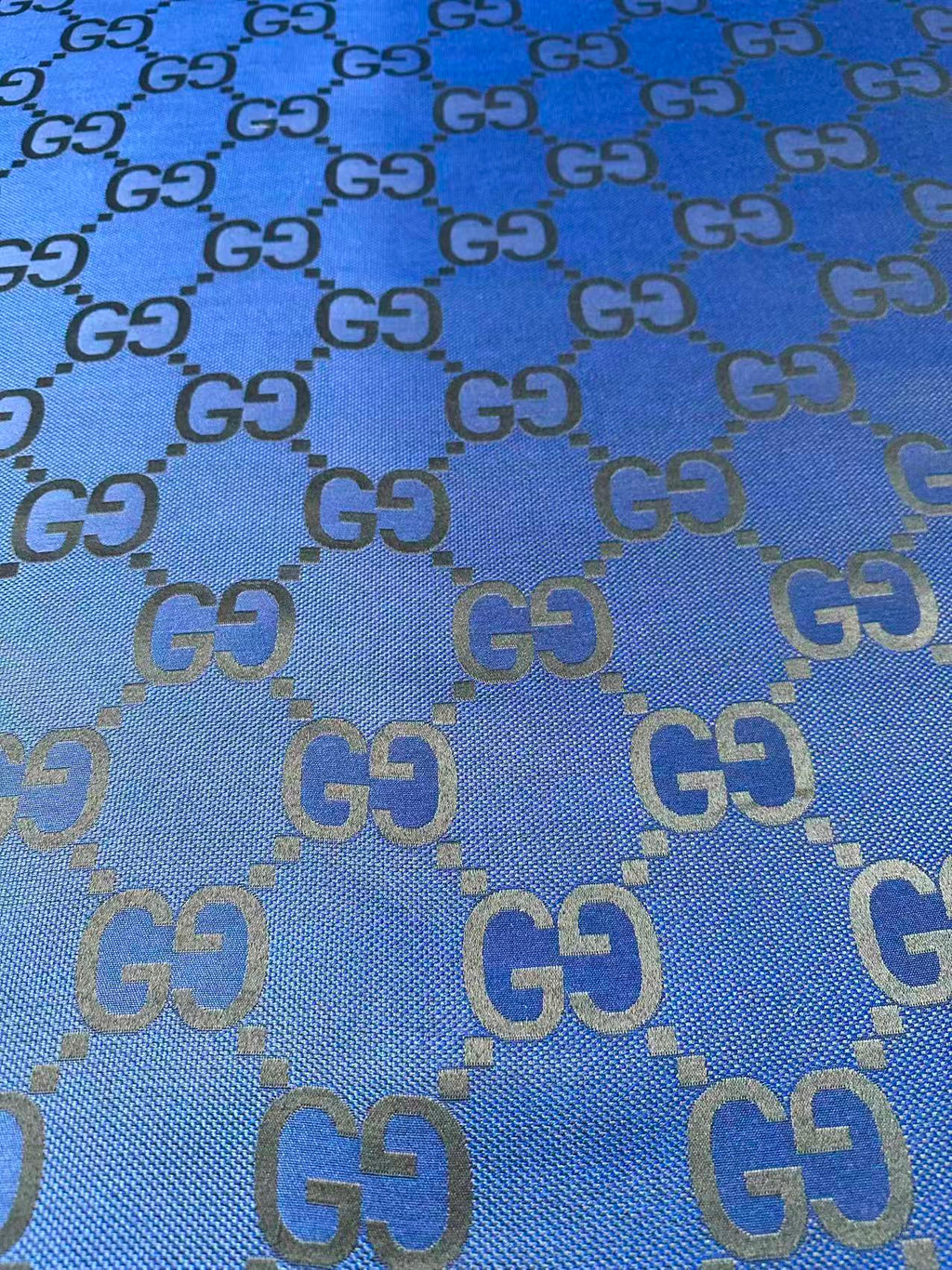 Classic 2.3 Inch Canvas Jacquard Cloth Fabric, GG Fabric,Handmade Clothing ,Fashion Sewing DIY Bags Fabric Shoes Fabric Hat Fabric Gucci Design By Yards (Navy Blue)