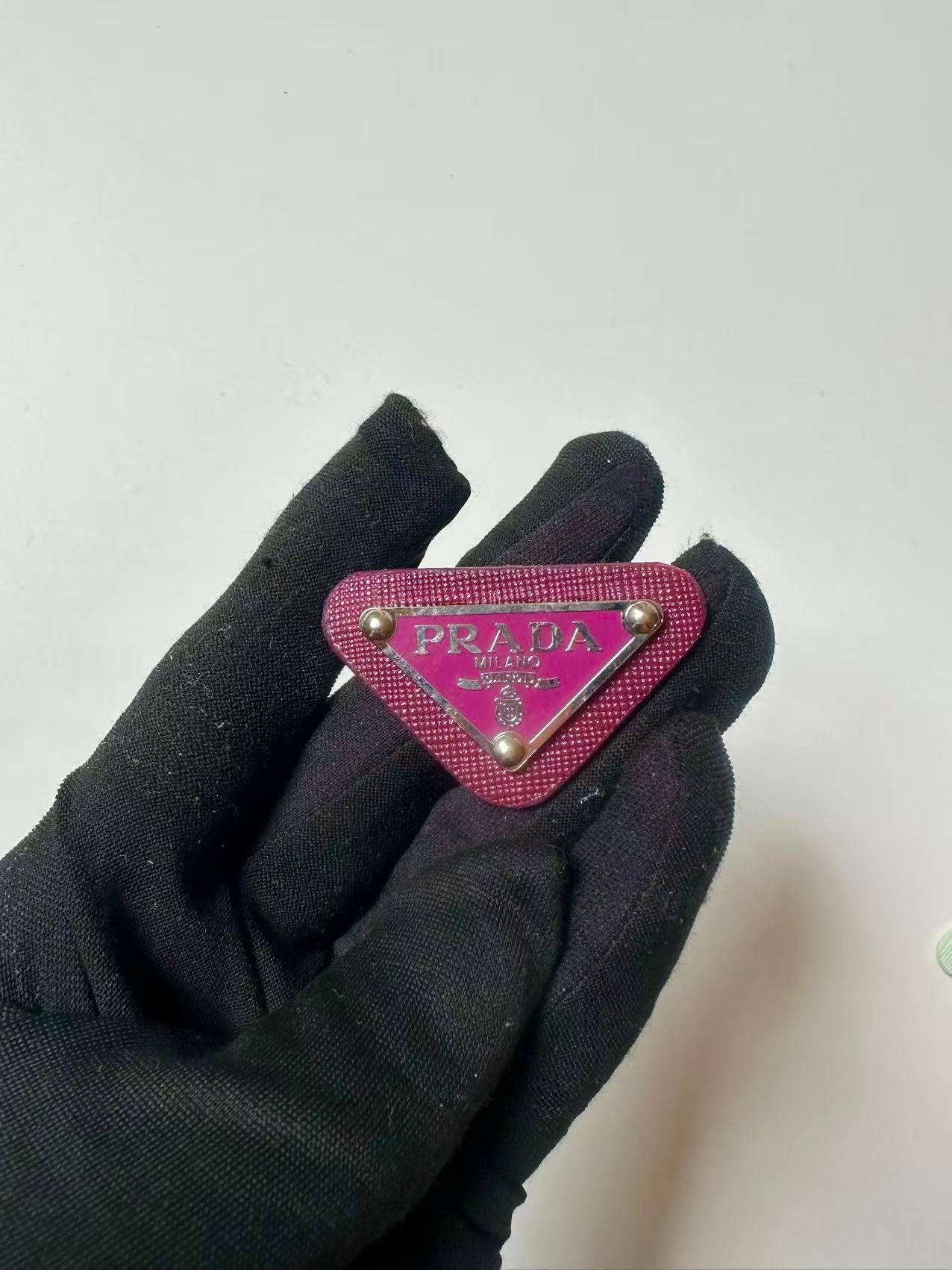 New Color Update Prada Tags Metal with Rubber Material For Handmade Goods