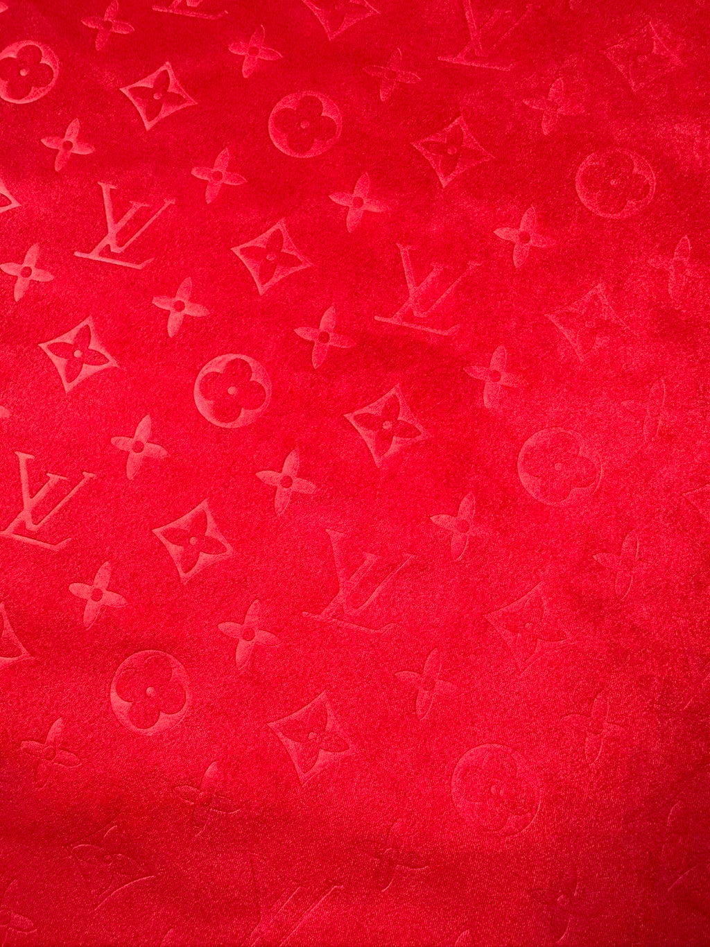 Craft LV Suede Fabric For Handmade Sneaker,Car Upholstery and Apparel By Yard(Red)