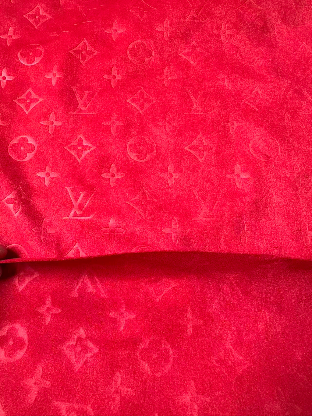Craft LV Suede Fabric For Handmade Sneaker,Car Upholstery and Apparel By Yard(Red)