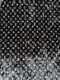 Craft Luxury Black With White LV Knitting Velvet Fabric For Handmade Sneaker,Car Upholstery and Clothing By Yard