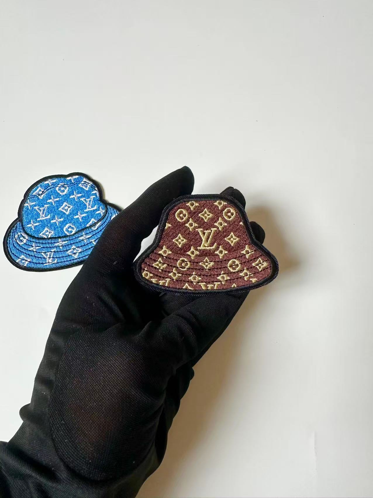 Craft Embroidery LV Hats Jacquard Patches For Customized Apparel