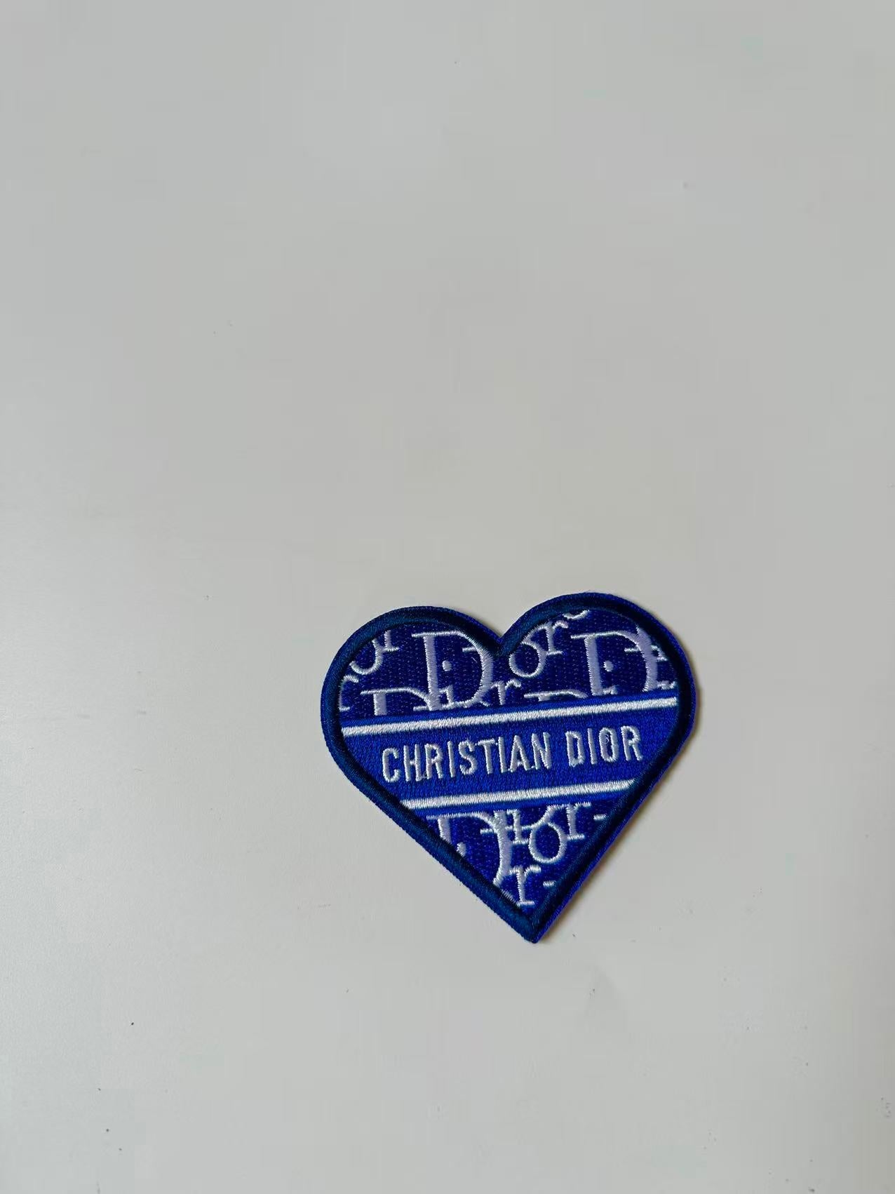 Craft Embroidery Blue Dior Jacquard Patches For Customized Apparel