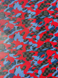 Fashion NO LOGO Plaid Camouflage Leather Fabric For Handmade Sneaker, Upholstery Goods