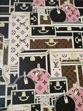 Craft LV Suitcase Leather Fabric For Handmade Shoes, Bag ,Upholstery Goods By Yard