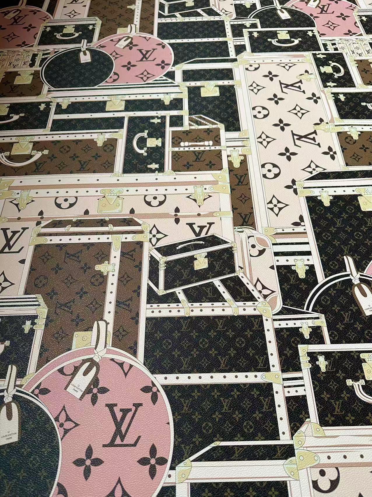 Craft LV Suitcase Leather Fabric For Handmade Shoes, Bag ,Upholstery Goods By Yard