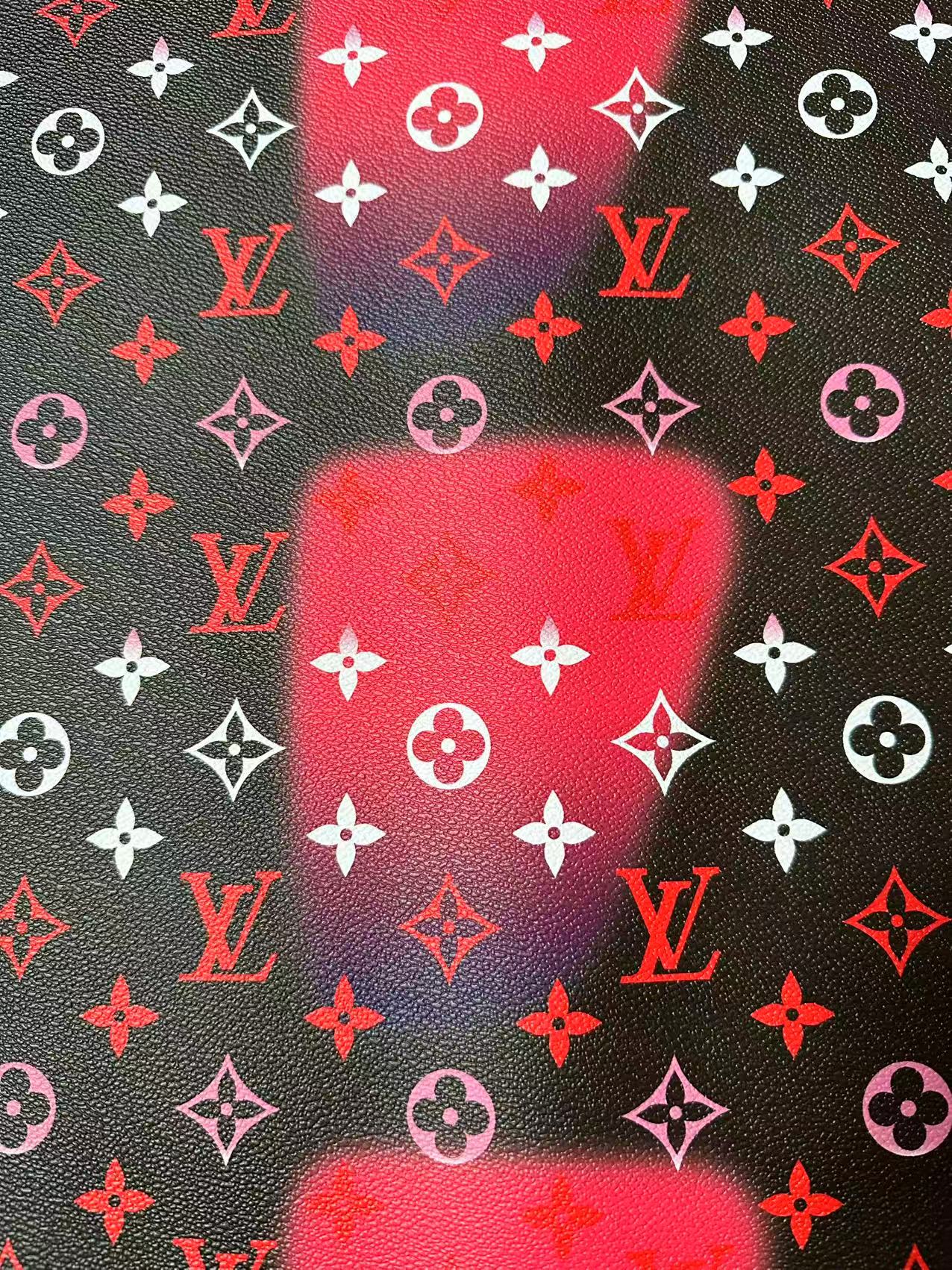 Fashion LV Hot Pink Dot Leather Fabric For Sneaker, DIY Goods By Yard