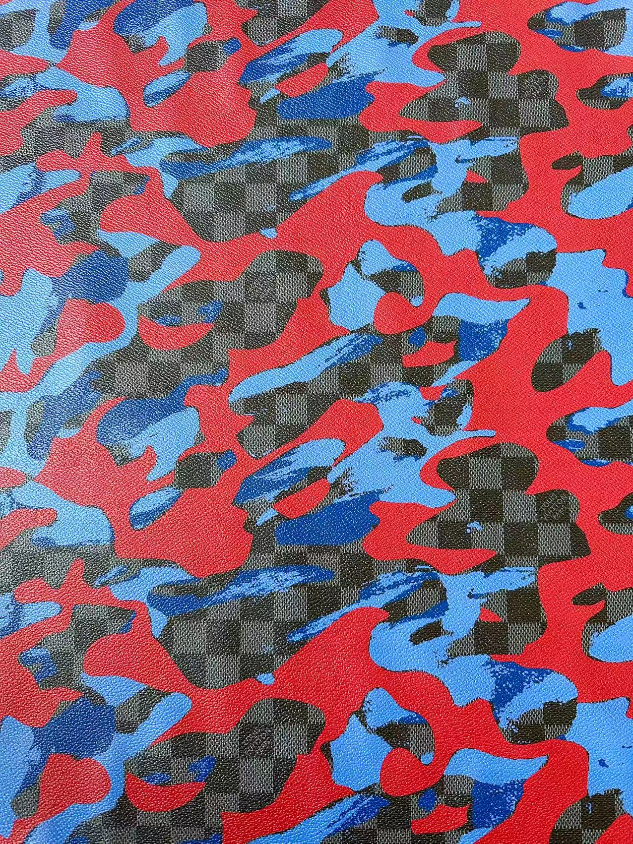 Fashion Louis Vuitton Damier Camouflage Leather Fabric For Handmade Sneaker, Upholstery Goods