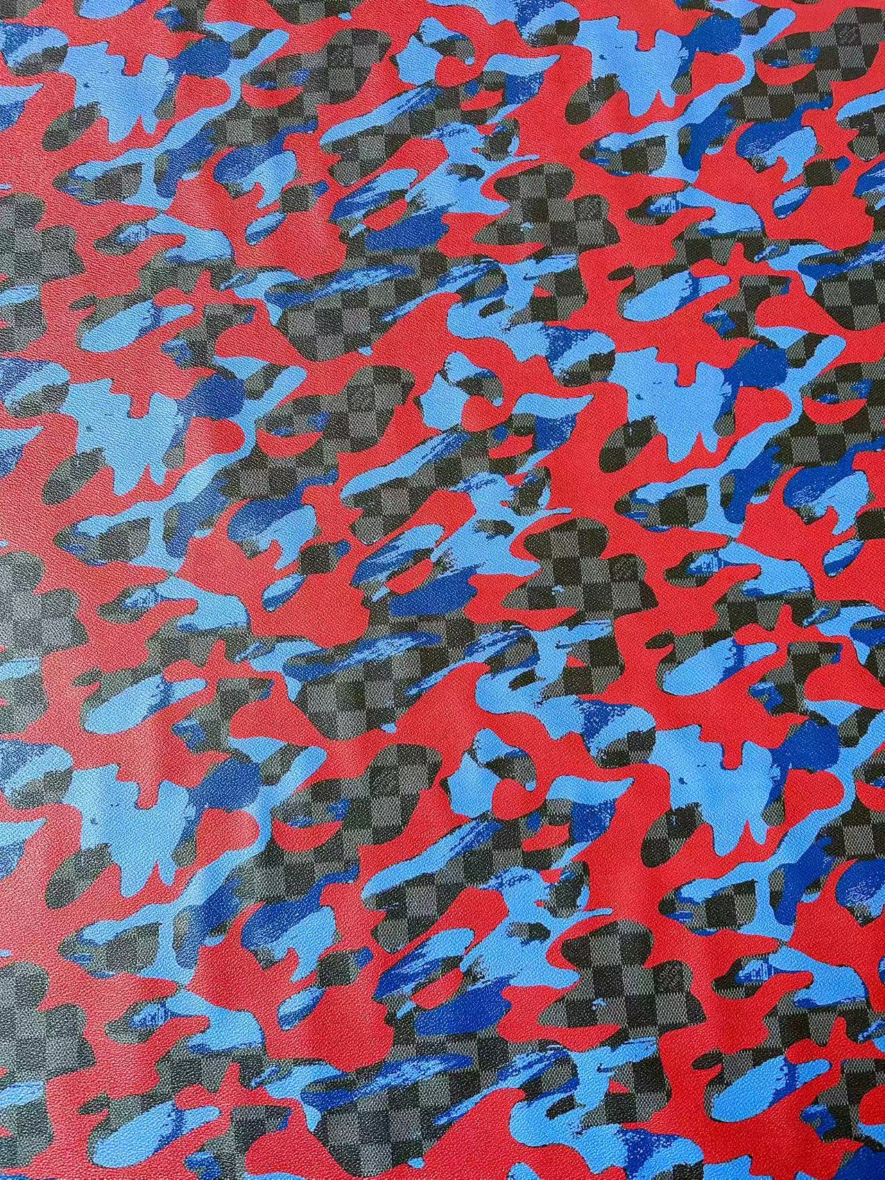 Fashion Louis Vuitton Damier Camouflage Leather Fabric For Handmade Sneaker, Upholstery Goods