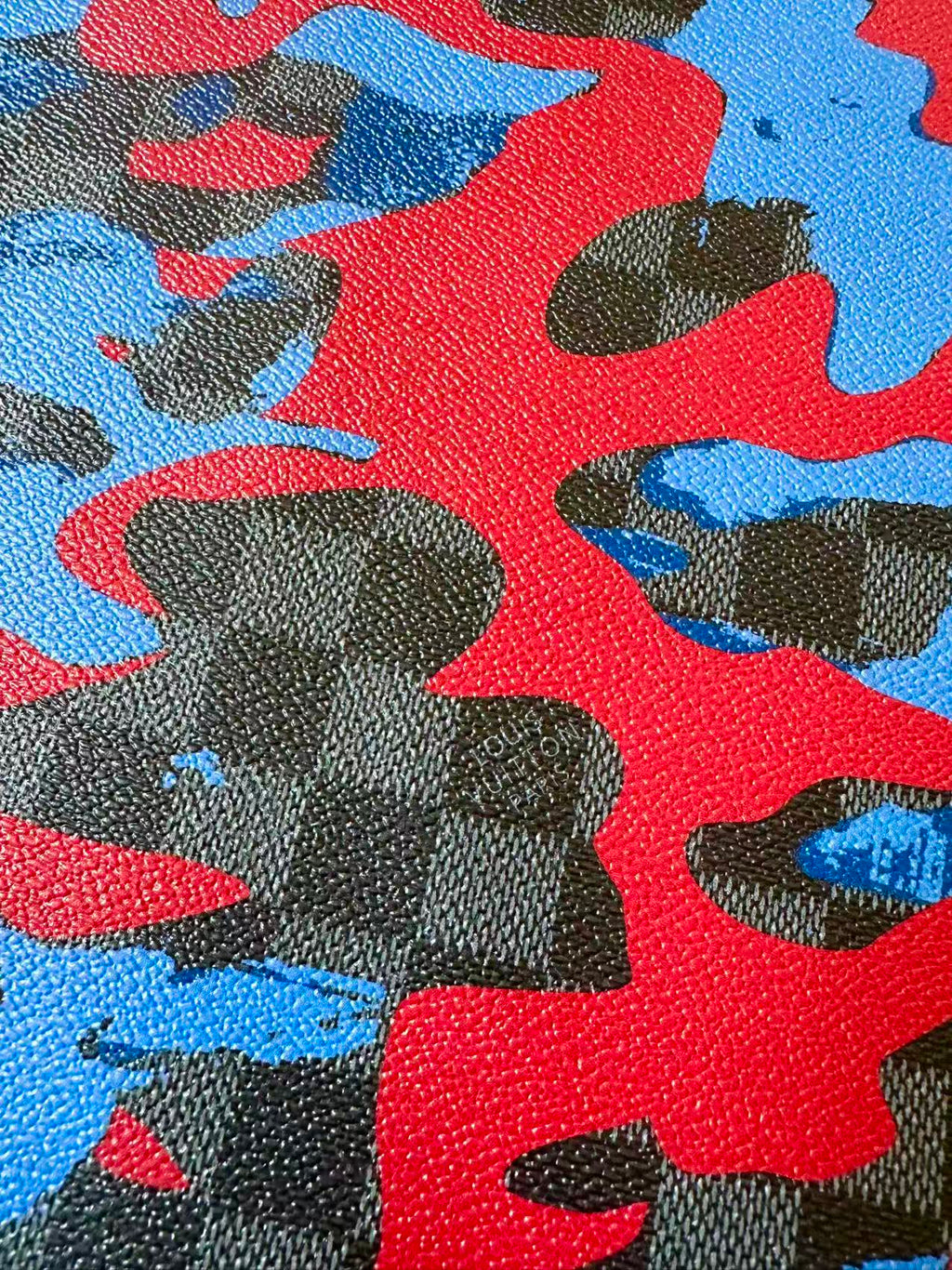 Fashion Louis Vuitton Damier Camouflage Leather Fabric For Handmade Sneaker, Upholstery Goods