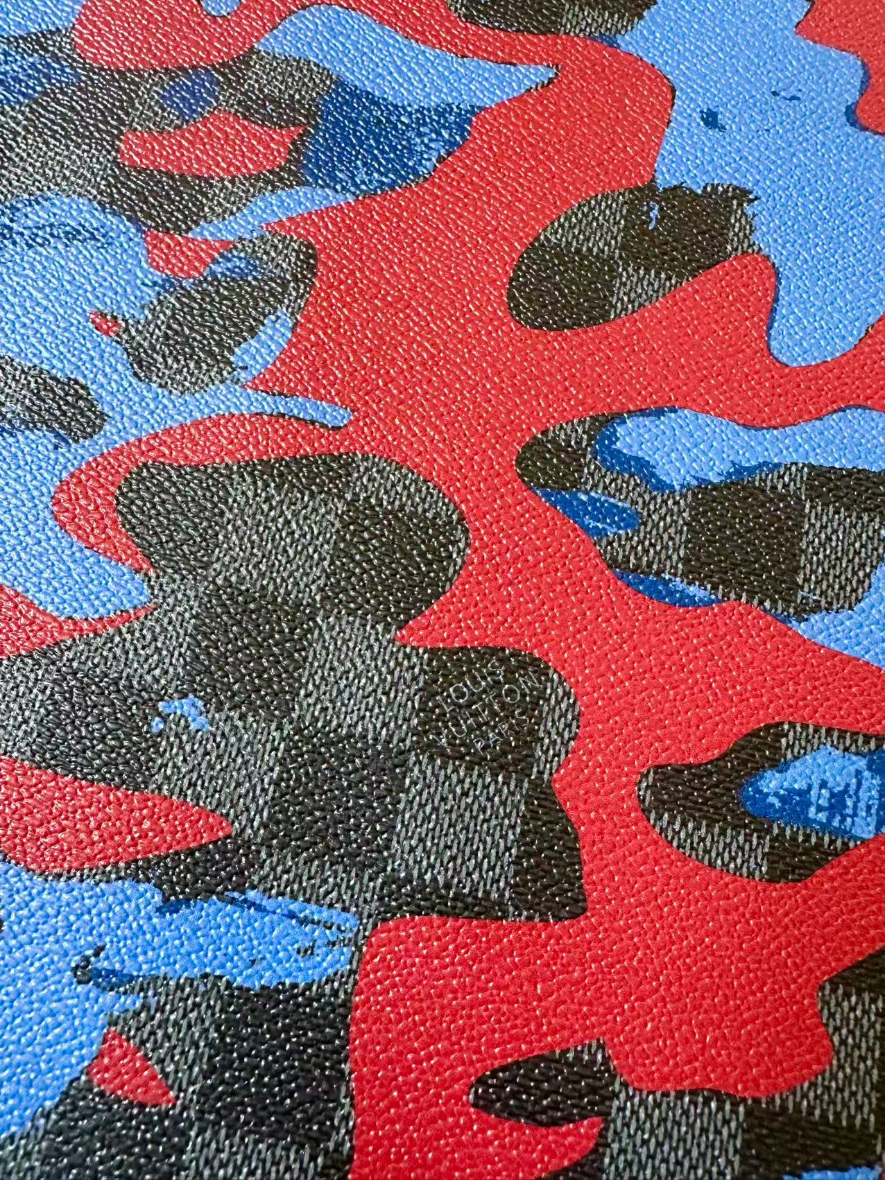 Fashion Louis Vuitton Damier Camouflage Leather Fabric For Handmade Sneaker, Upholstery Goods