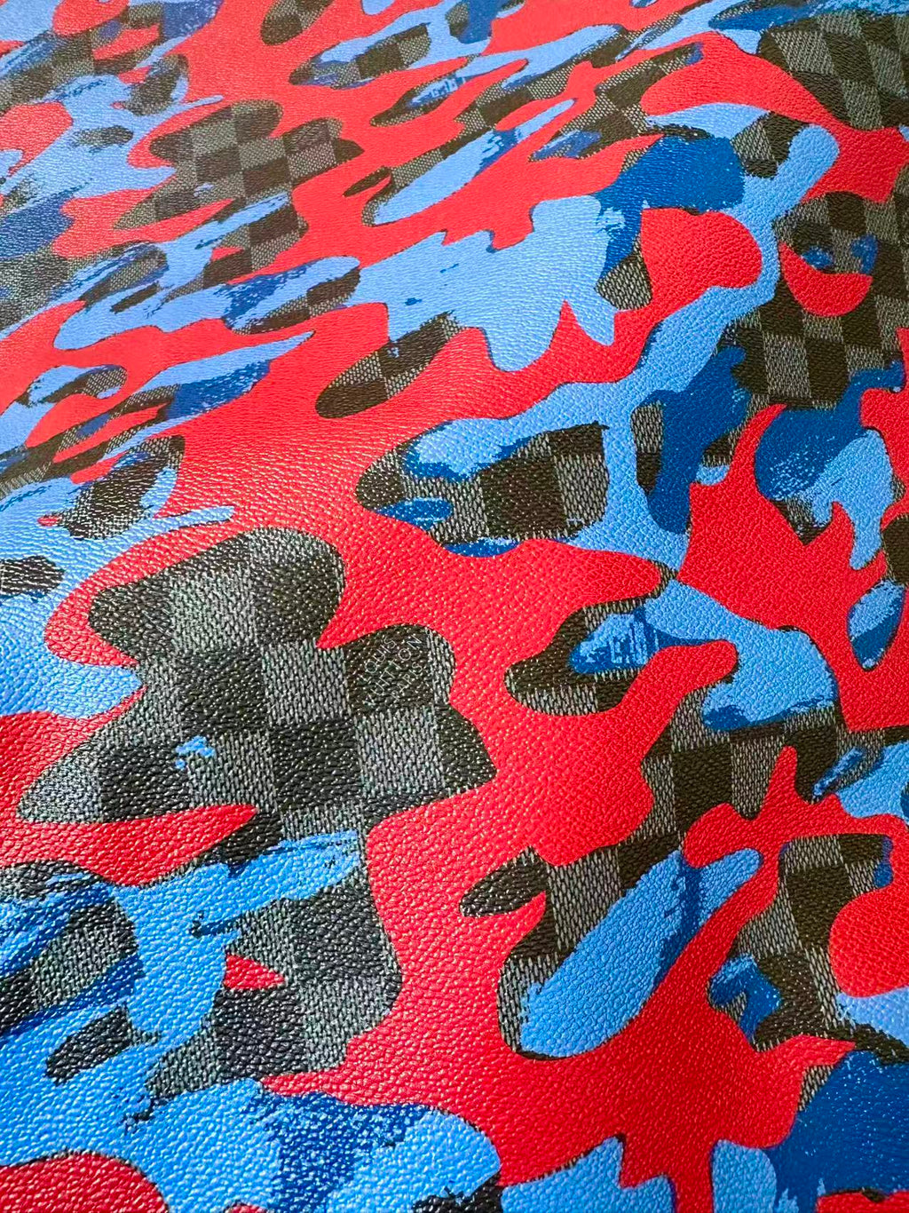 Fashion Louis Vuitton Damier Camouflage Leather Fabric For Handmade Sneaker, Upholstery Goods