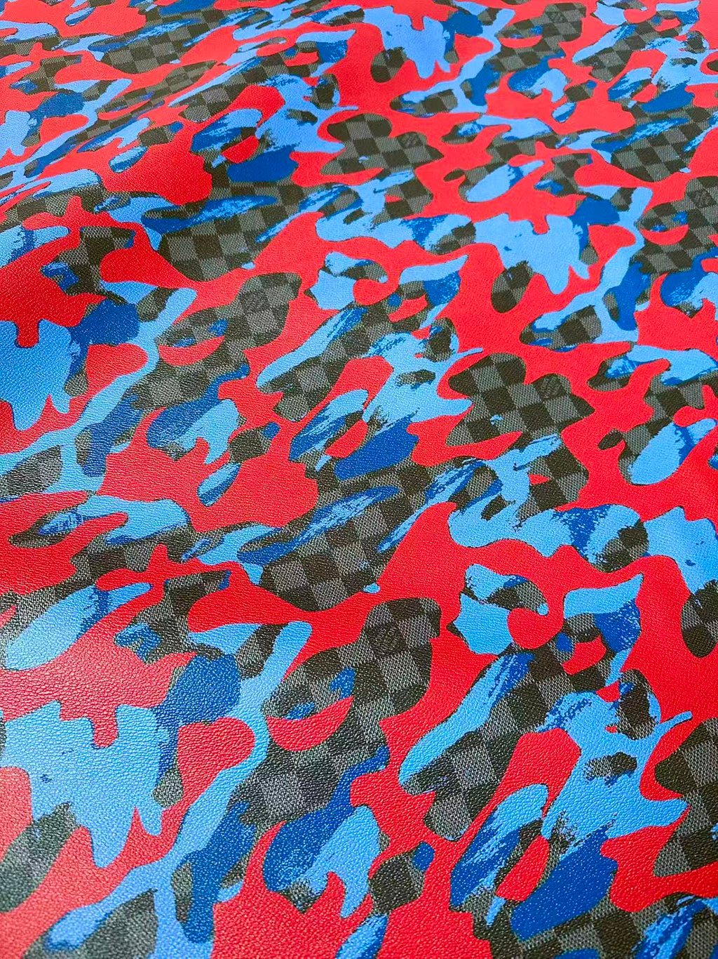 Fashion Louis Vuitton Damier Camouflage Leather Fabric For Handmade Sneaker, Upholstery Goods