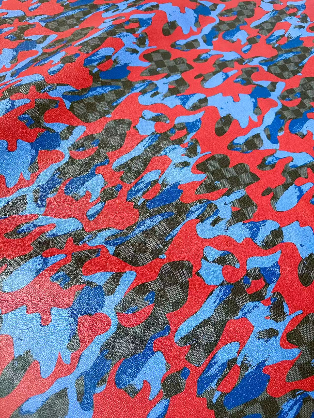 Fashion Louis Vuitton Damier Camouflage Leather Fabric For Handmade Sneaker, Upholstery Goods