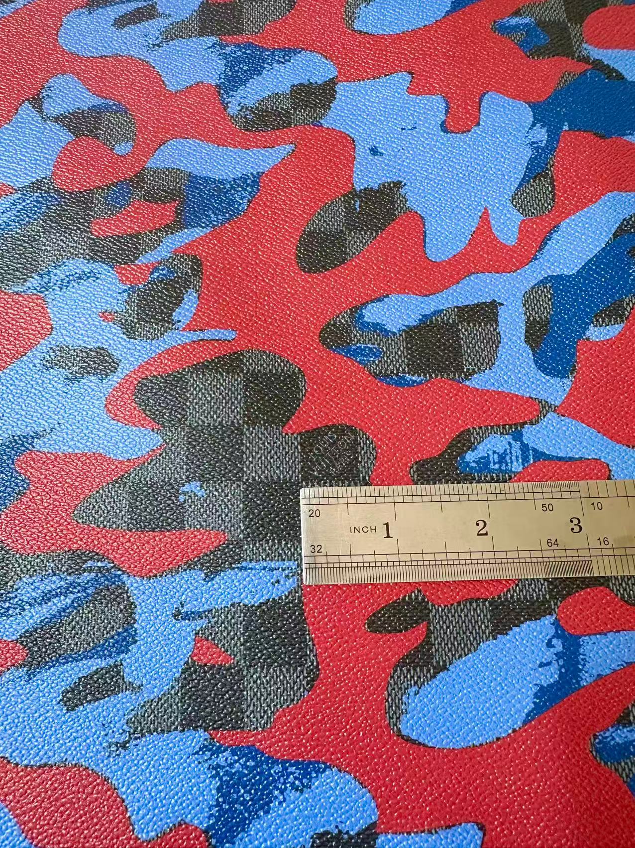 Fashion Louis Vuitton Damier Camouflage Leather Fabric For Handmade Sneaker, Upholstery Goods