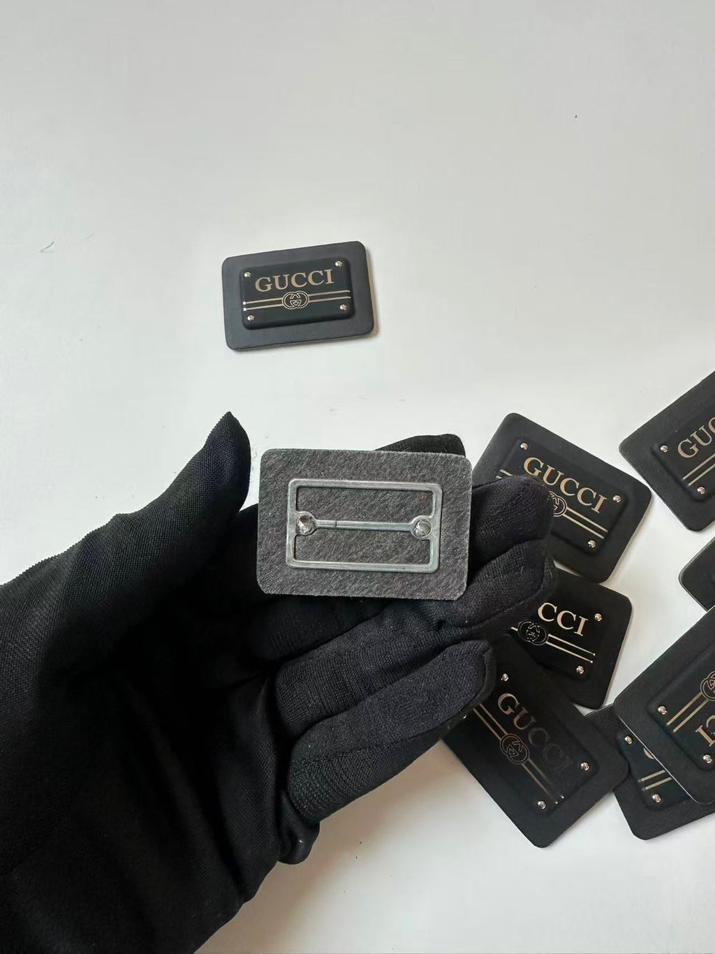 Craft Black Gucci  2"x1.3" Metal Label For Handmade DIY Sewing Apparel Goods