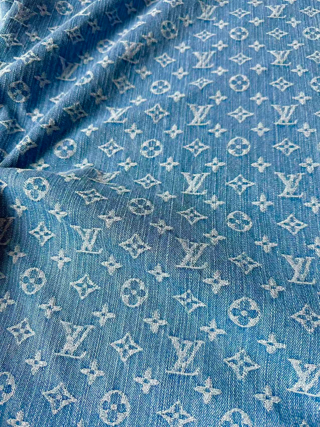 Fashion Bamboo Joint Wash LV Denim Fabric For Sewing Clothing,Bag ,Sneaker Upholstery Goods