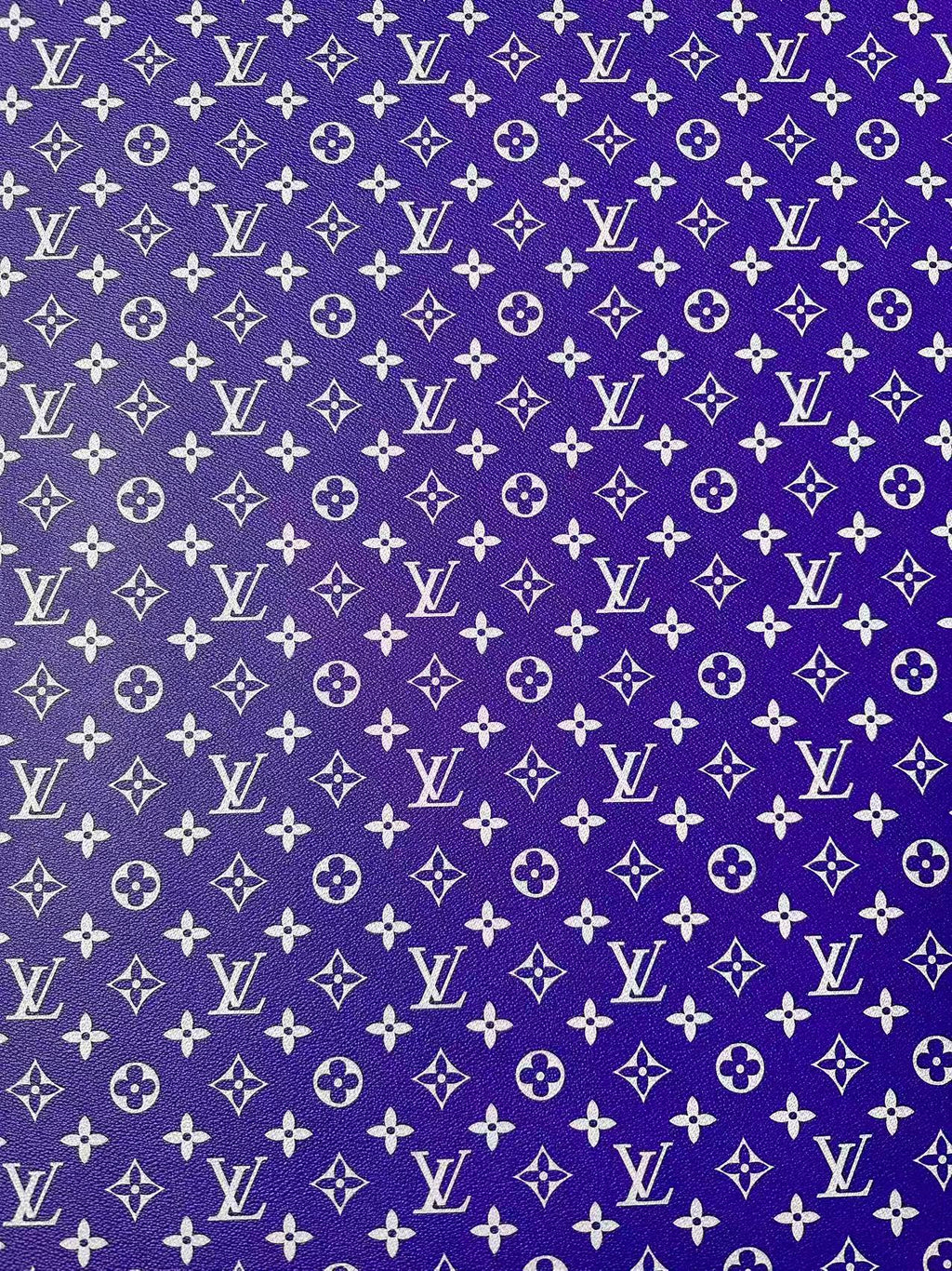 Craft Purple With White LV Vinyl Leather for Handmade Sneaker,Car Upholstery Leather By Yard