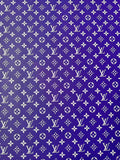 Craft Purple With White LV Vinyl Leather for Handmade Sneaker,Car Upholstery Leather By Yard