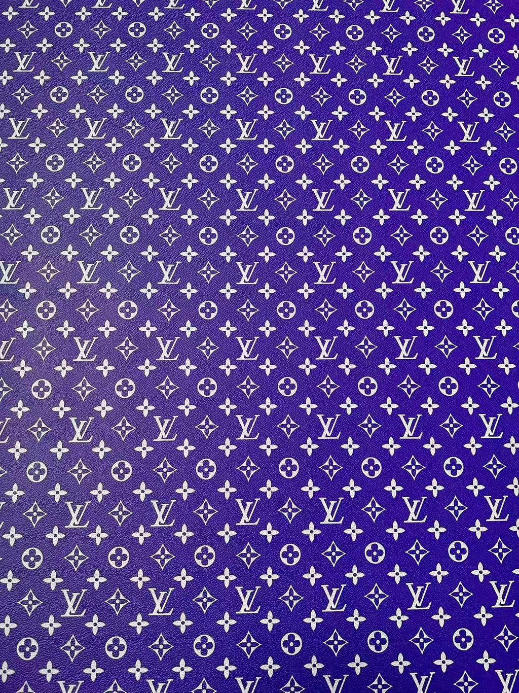 Craft Purple With White LV Vinyl Leather for Handmade Sneaker,Car Upholstery Leather By Yard