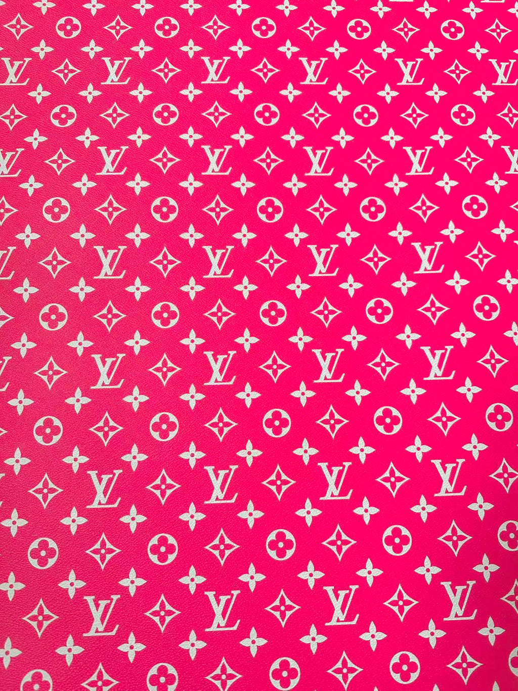 Craft Hot Pink LV Vinyl Leather for Handmade Sneaker,Car Upholstery Leather By Yard