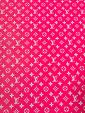 Craft Hot Pink LV Vinyl Leather for Handmade Sneaker,Car Upholstery Leather By Yard