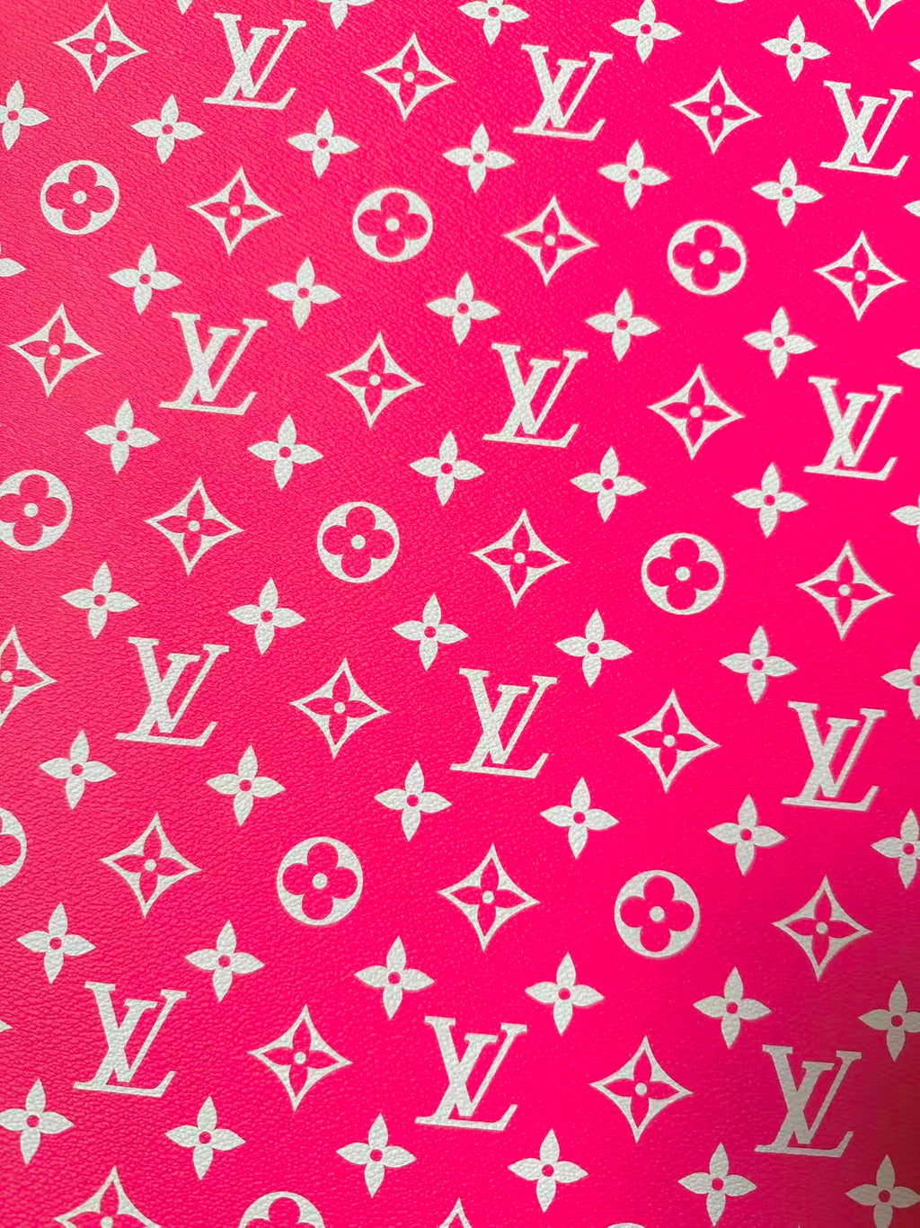 Craft Hot Pink LV Vinyl Leather for Handmade Sneaker,Car Upholstery Leather By Yard
