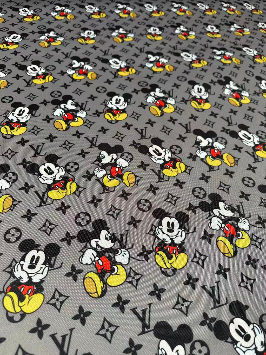 Fashion Mickey Mouse With LV Canvas Cloth Fabric For Handmade sewing , DIY Upholstery ,Shoes By Yard