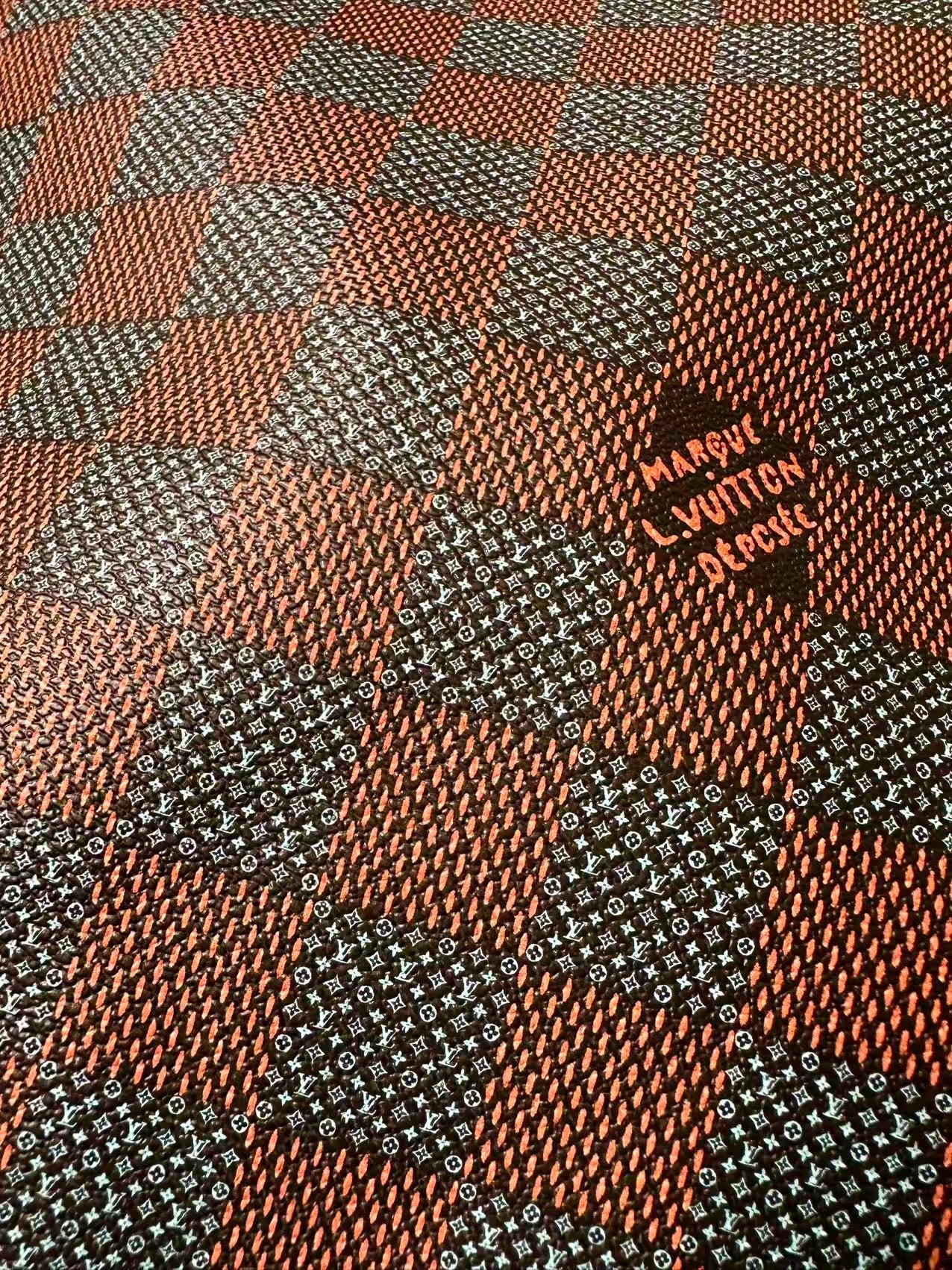 Fashion LV Damier Leather Fabric For Handmade Shoes, Upholstery DIY Goods By Yard