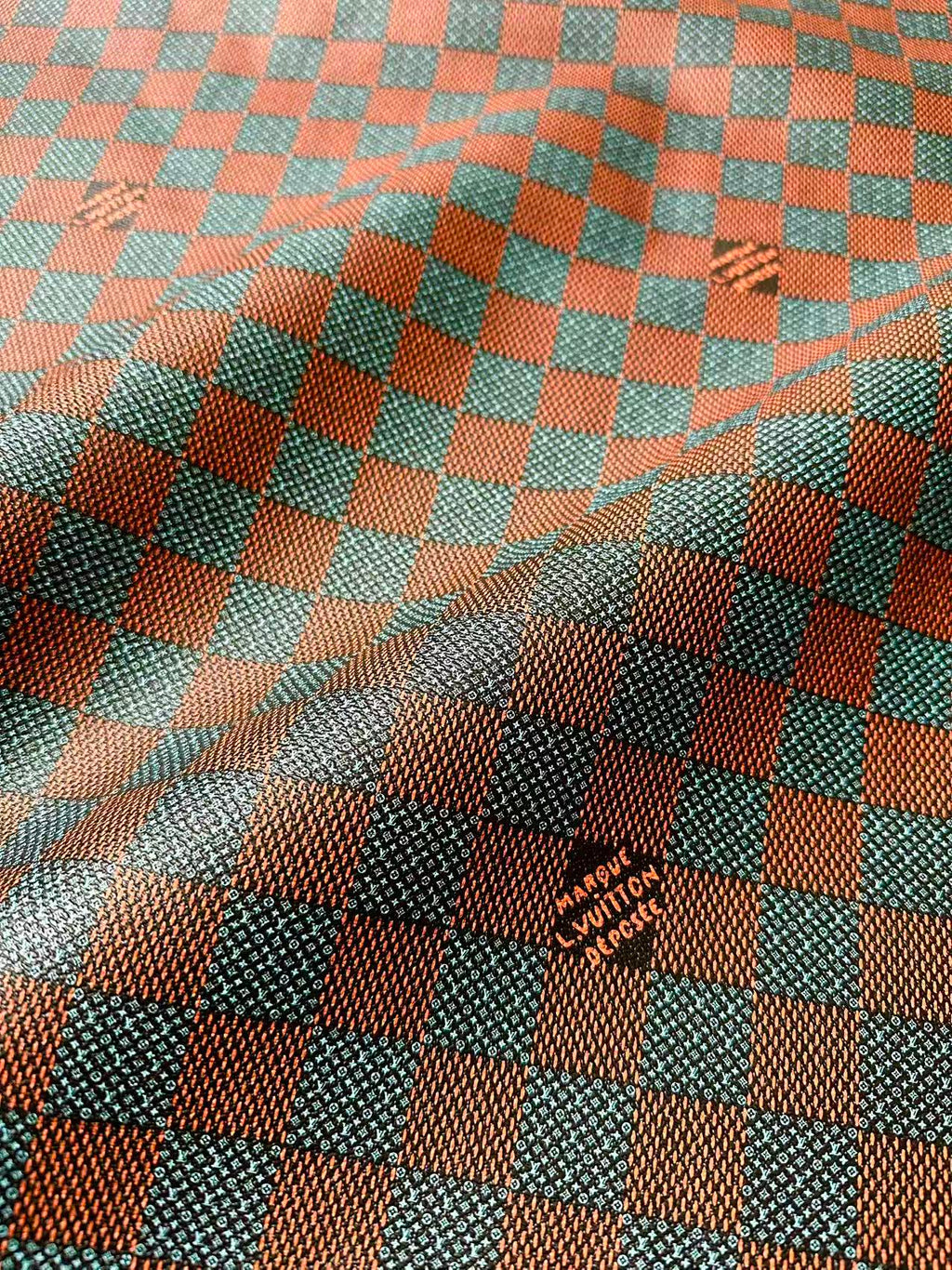 Fashion LV Damier Leather Fabric For Handmade Shoes, Upholstery DIY Goods By Yard