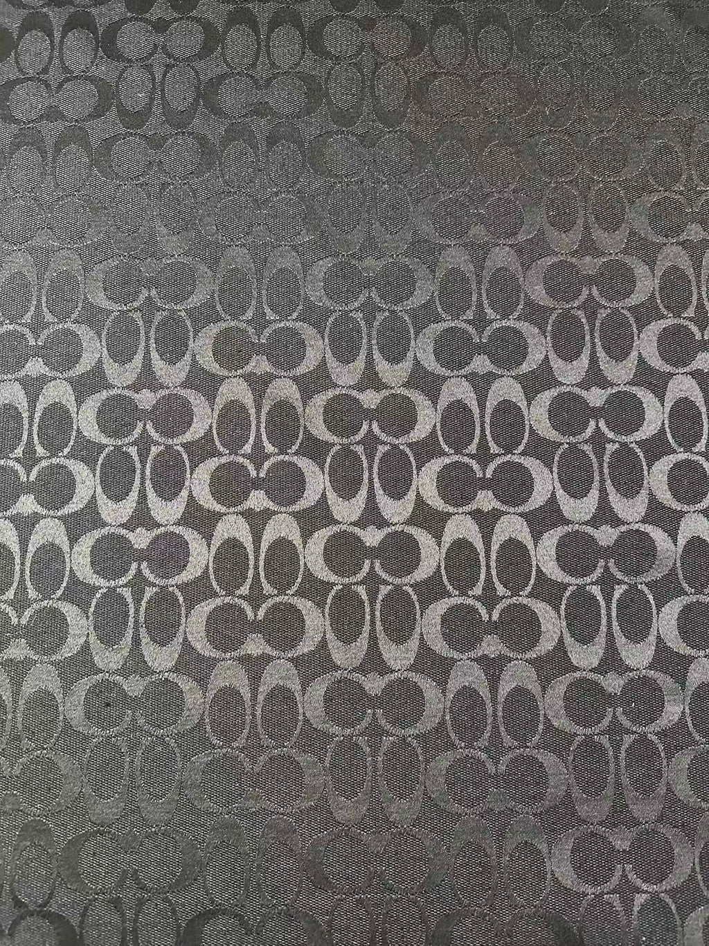 Classic Coach Jacquard Cloth Fabric For Handmade Clothing ,Bags ,Shoes Hat By Yards(Black)