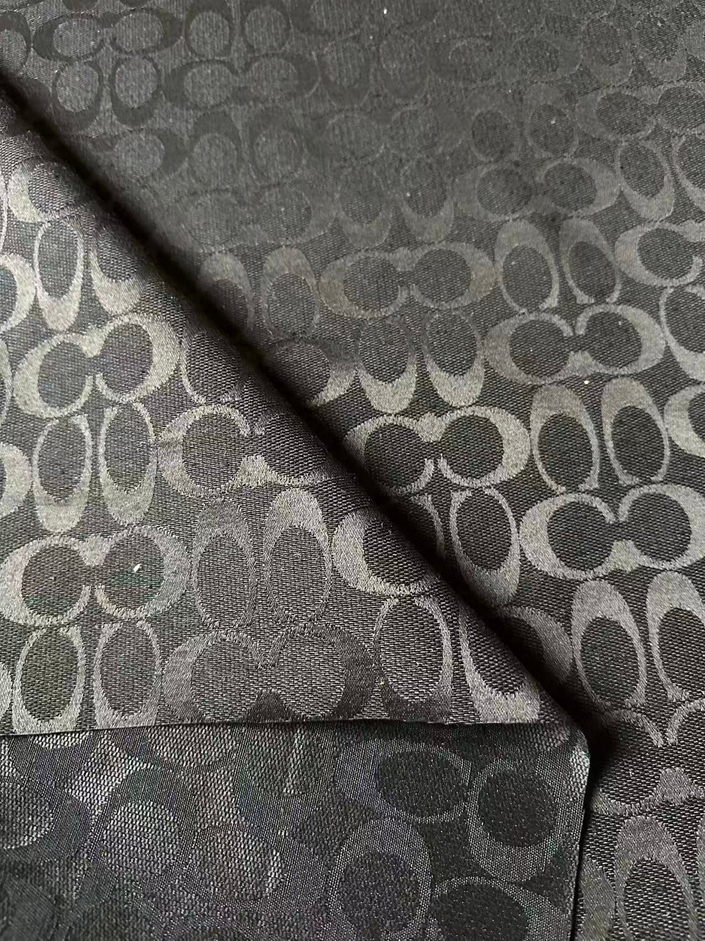 Classic Coach Jacquard Cloth Fabric For Handmade Clothing ,Bags ,Shoes Hat By Yards(Black)