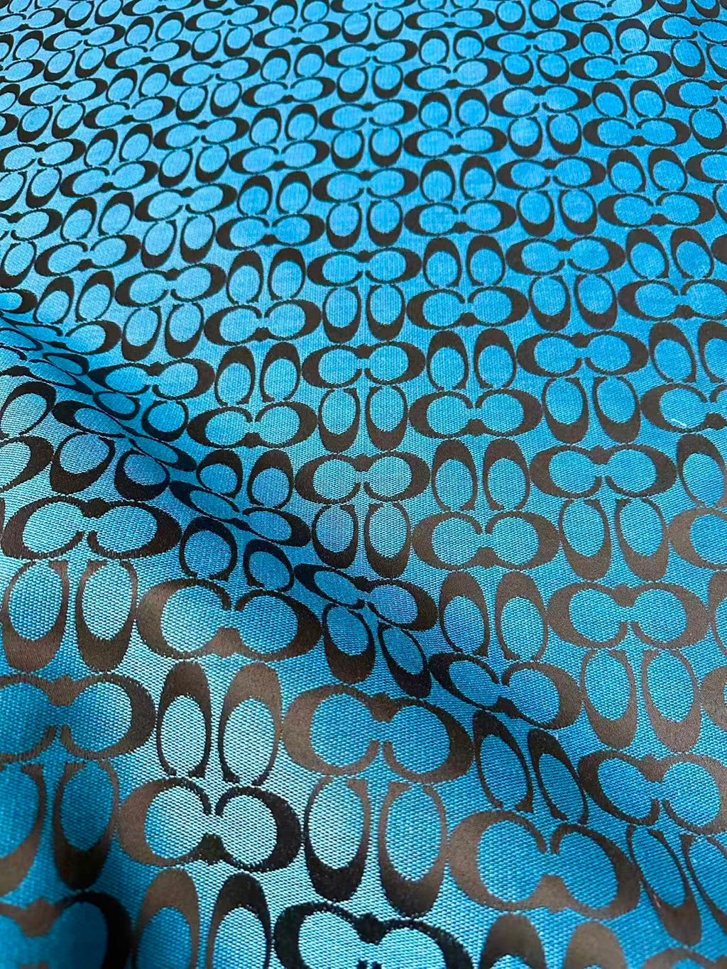 Classic Coach Jacquard Cloth Fabric For Handmade Clothing ,Bags ,Shoes Hat By Yards(Blue)