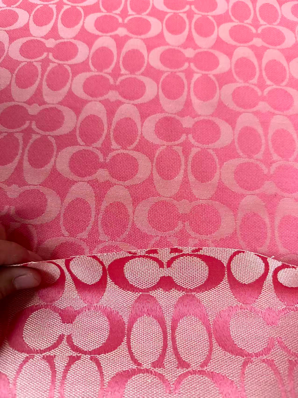 Classic Coach Jacquard Cloth Fabric For Handmade Clothing ,Bags ,Shoes Hat By Yards(Pink)
