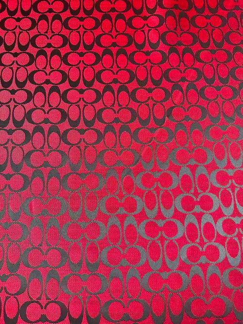 Classic Coach Jacquard Cloth Fabric For Handmade Clothing ,Bags ,Shoes Hat By Yards(Red)