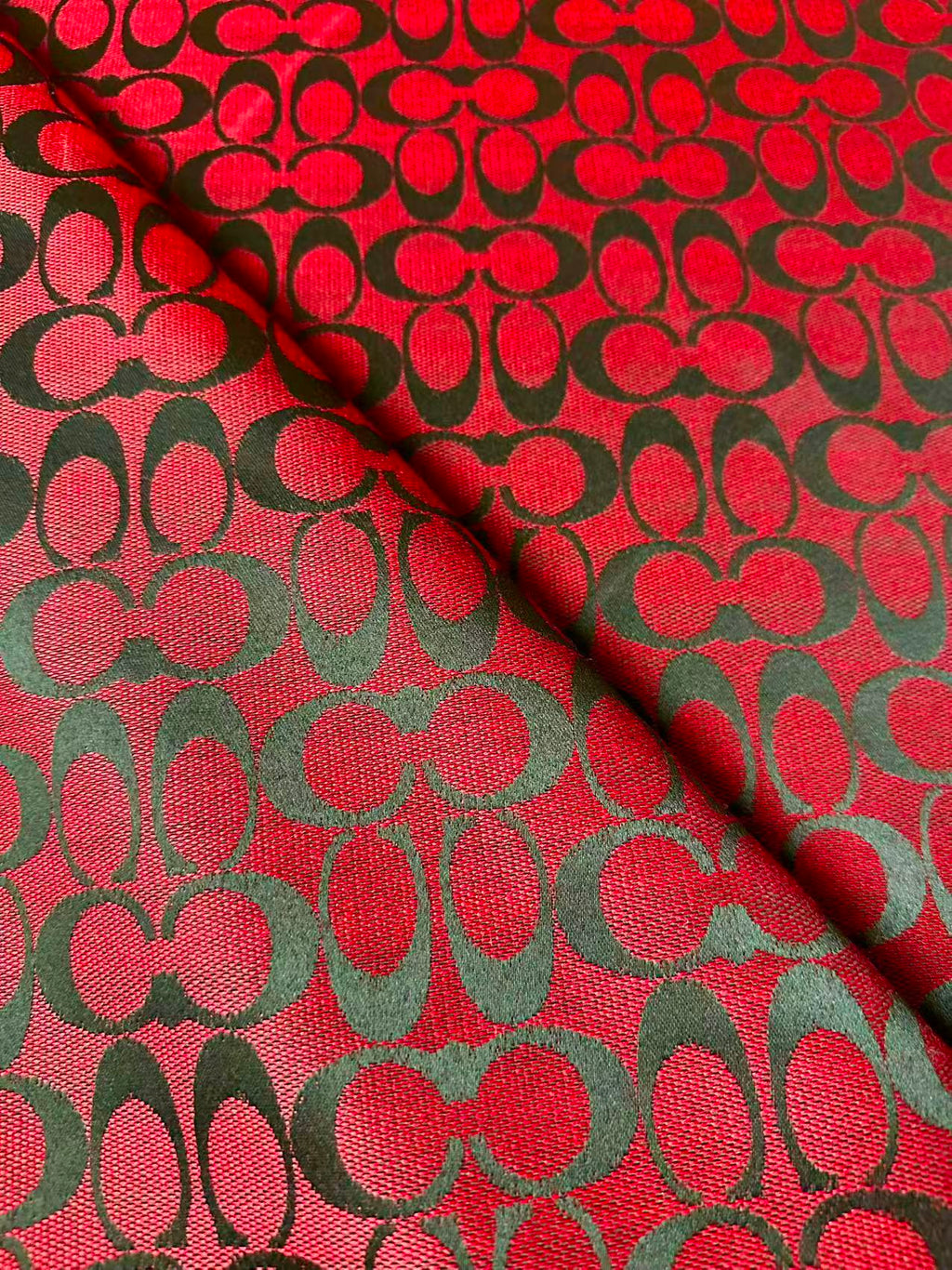 Classic Coach Jacquard Cloth Fabric For Handmade Clothing ,Bags ,Shoes Hat By Yards(Red)