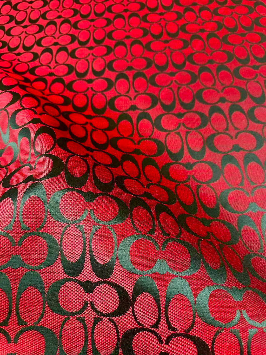 Classic Coach Jacquard Cloth Fabric For Handmade Clothing ,Bags ,Shoes Hat By Yards(Red)